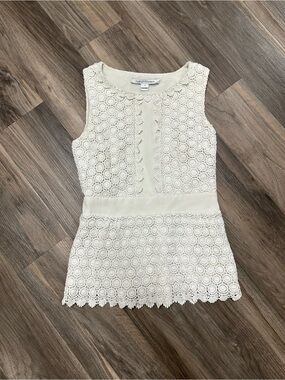 Diane von Furstenberg Tavita Cosmic Lace Peplum Top